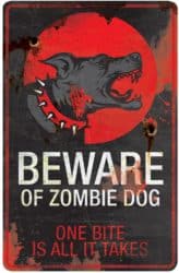Cheap Outdoor Halloween decorations - Beware Zombie Animal Halloween Sign